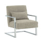 Skyline Modern Accent Chair In Gray Linen and Steel Legs By Armen Living | Accent Chairs | Modishstore
