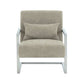 Skyline Modern Accent Chair In Gray Linen and Steel Legs By Armen Living | Accent Chairs | Modishstore - 2