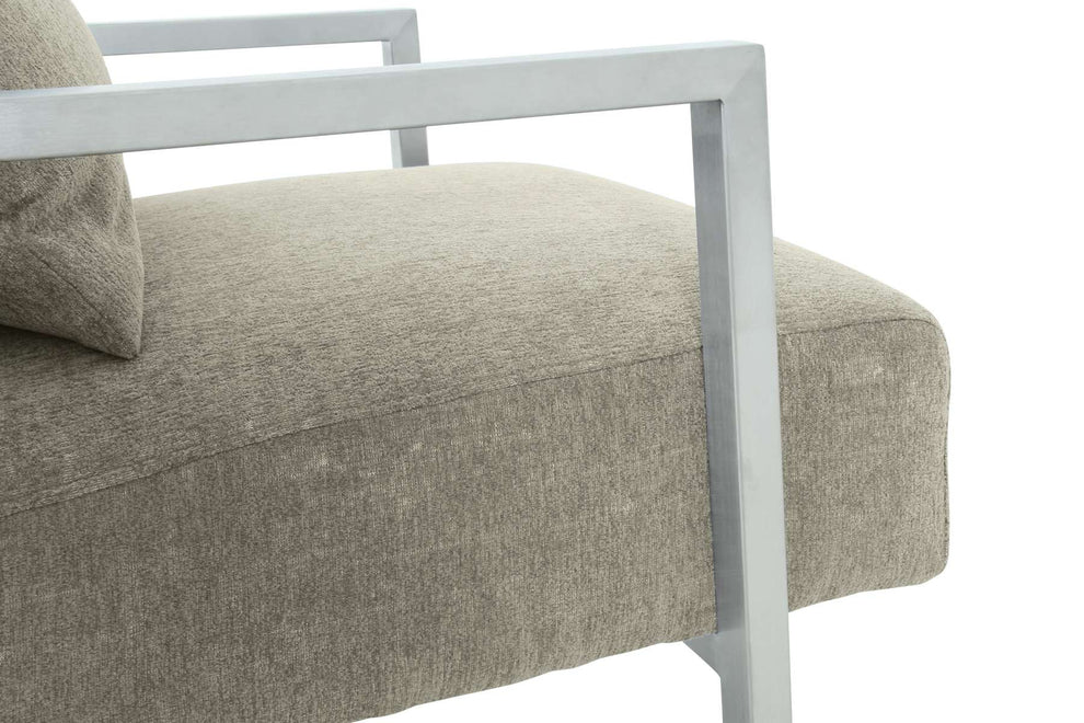 Skyline Modern Accent Chair In Gray Linen and Steel Legs By Armen Living | Accent Chairs | Modishstore - 3