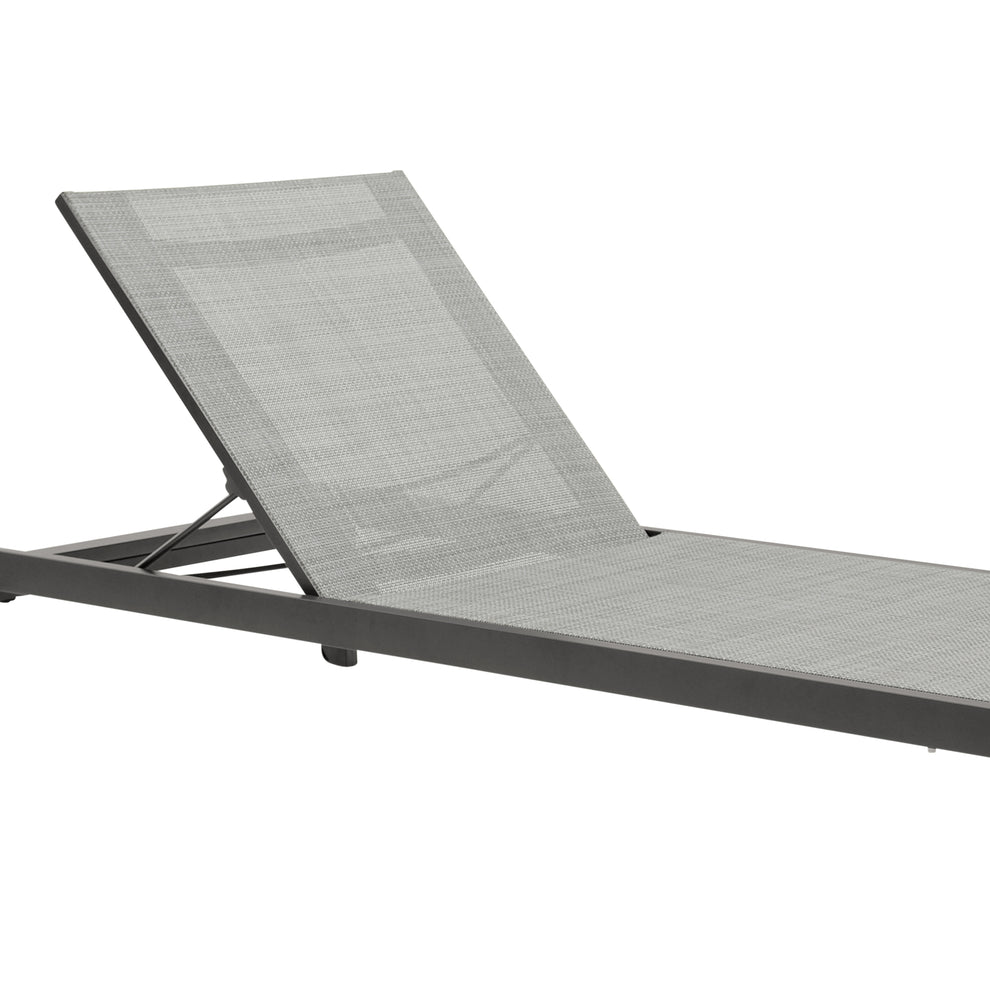 Solana Outdoor Dark Grey Aluminum Stacking Chaise Lounge Chair Set of 2 By Armen Living | Outdoor Chaise Lounges | Modishstore - 5