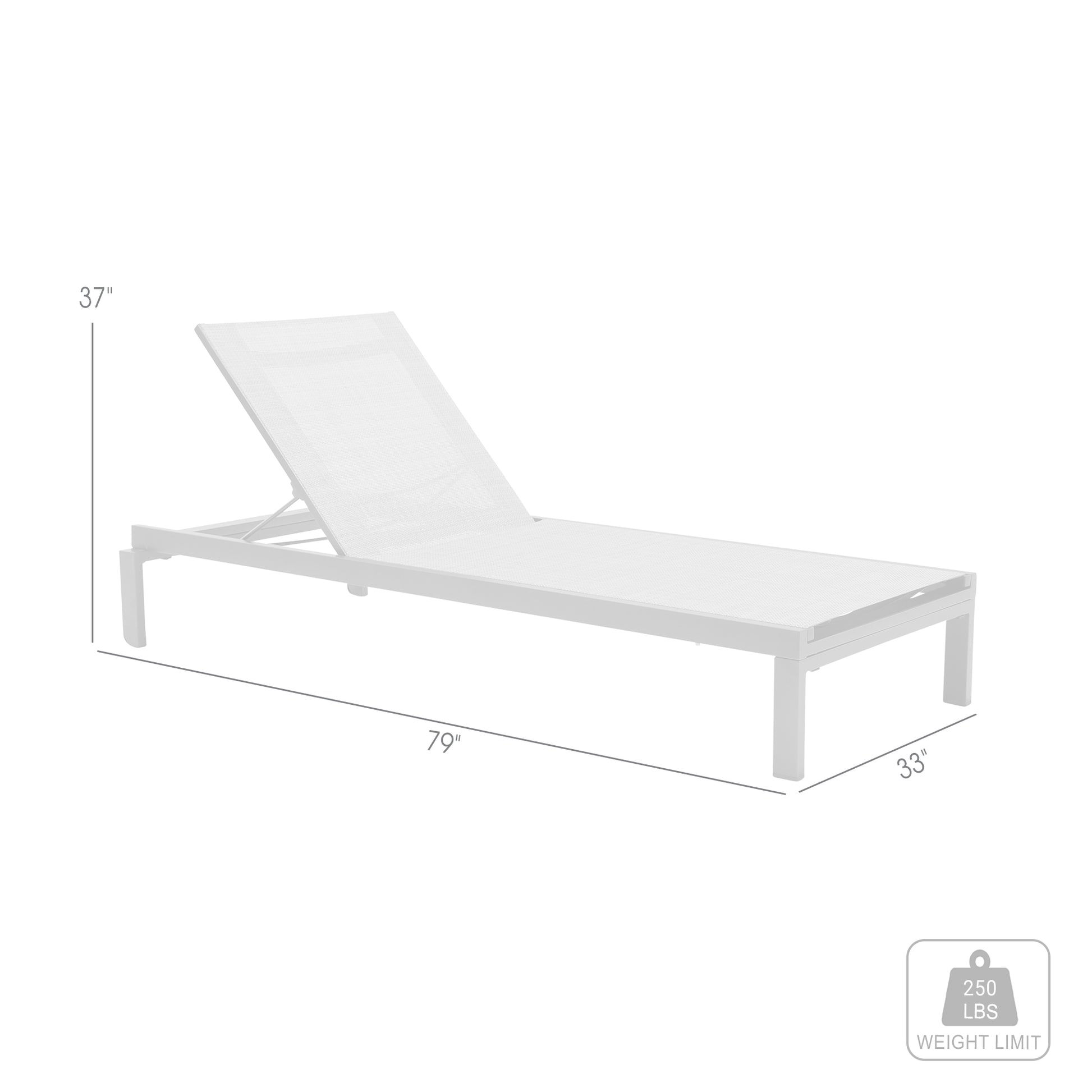 Solana Outdoor Dark Grey Aluminum Stacking Chaise Lounge Chair Set of 2 By Armen Living | Outdoor Chaise Lounges | Modishstore - 8