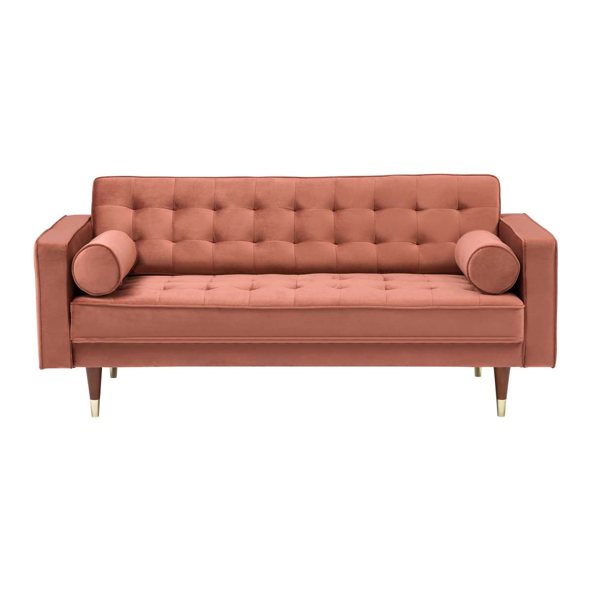 Somerset Blush Velvet Mid Century Modern Loveseat By Armen Living | Loveseats | Modishstore - 2