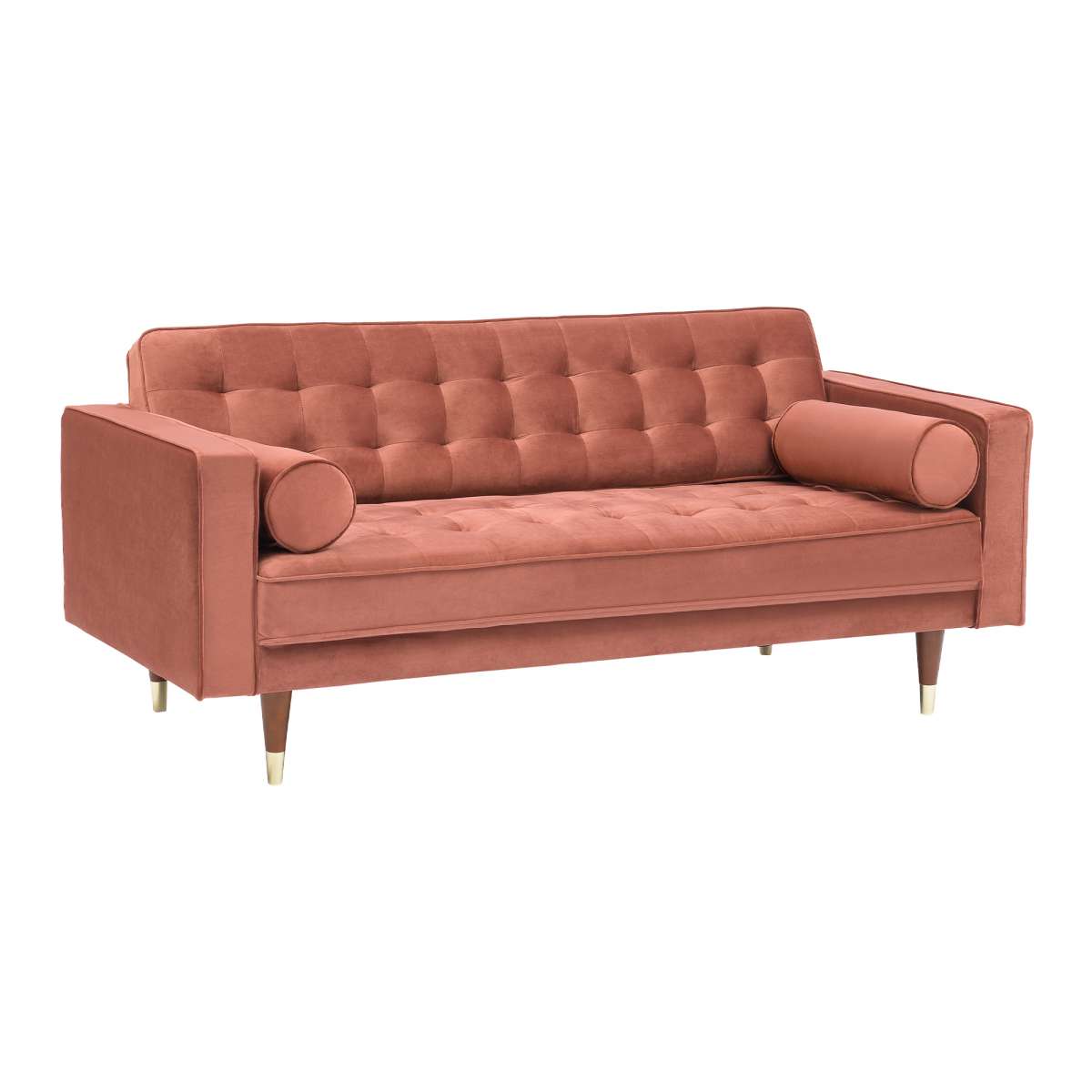 Somerset Blush Velvet Mid Century Modern Loveseat By Armen Living | Loveseats | Modishstore - 3