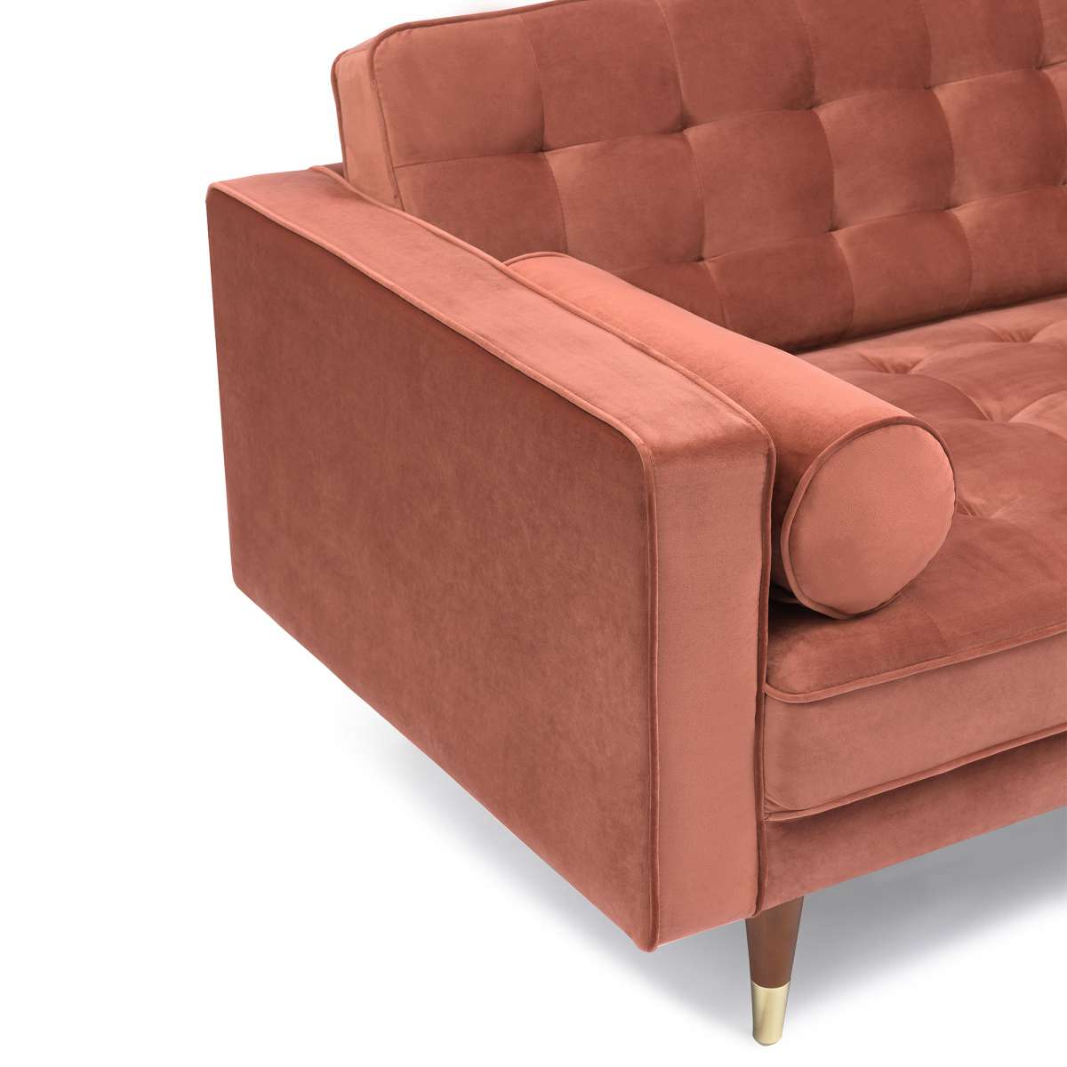 Somerset Blush Velvet Mid Century Modern Loveseat By Armen Living | Loveseats | Modishstore - 4