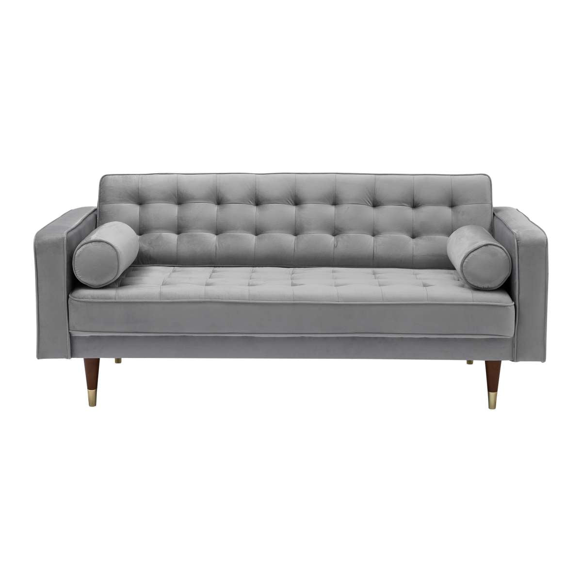 Somerset Gray Velvet Mid Century Modern Loveseat By Armen Living | Loveseats | Modishstore - 2