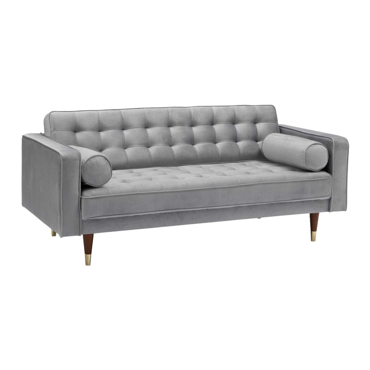 Somerset Gray Velvet Mid Century Modern Loveseat By Armen Living | Loveseats | Modishstore - 3
