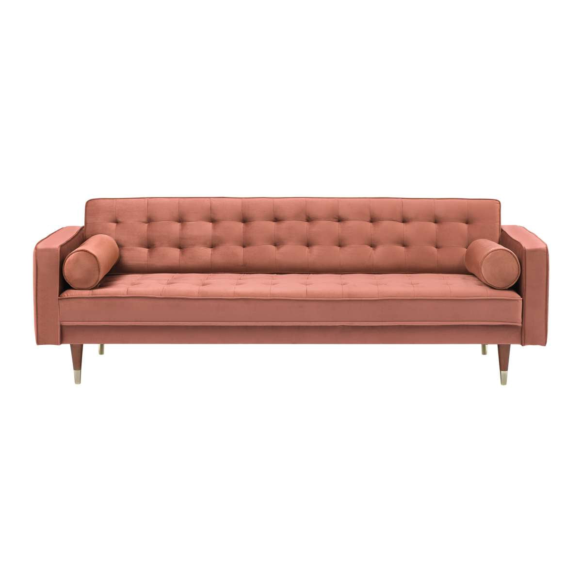 Somerset Blush Velvet Mid Century Modern Sofa By Armen Living | Sofas | Modishstore - 2