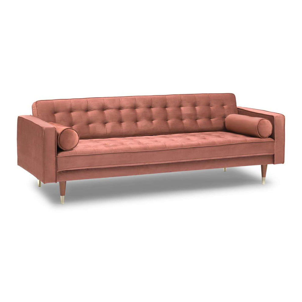 Somerset Blush Velvet Mid Century Modern Sofa By Armen Living | Sofas | Modishstore - 3