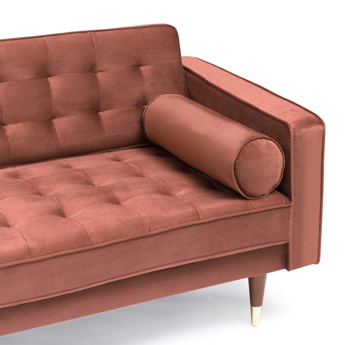 Somerset Blush Velvet Mid Century Modern Sofa By Armen Living | Sofas | Modishstore - 4