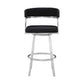 Saturn 26" Counter Height Swivel Black Faux Leather and Brushed Stainless Steel Bar Stool By Armen Living | Bar Stools |  Modishstore  - 3