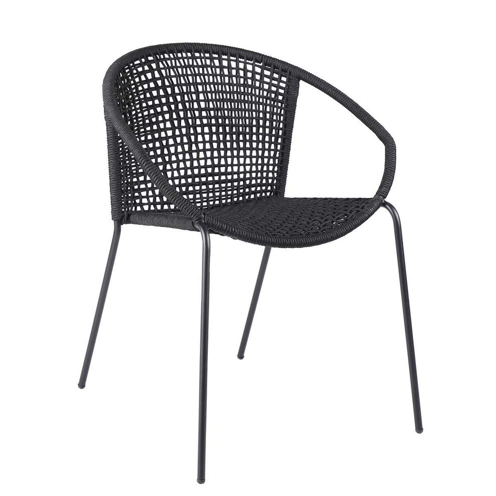 Snack Indoor Outdoor Stackable Steel Dining Chair with Black Rope - Set of 2 By Armen Living | Outdoor Chairs |  Modishstore  - 3