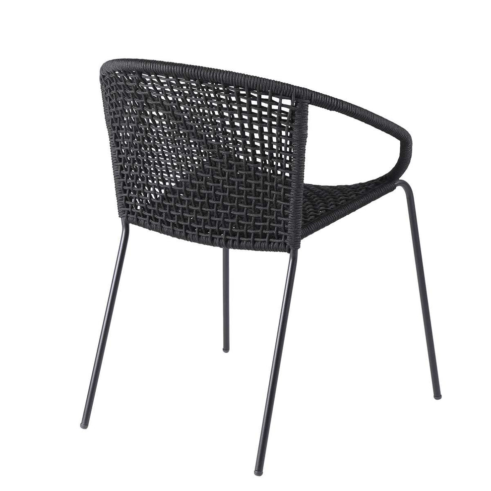 Snack Indoor Outdoor Stackable Steel Dining Chair with Black Rope - Set of 2 By Armen Living | Outdoor Chairs |  Modishstore  - 4