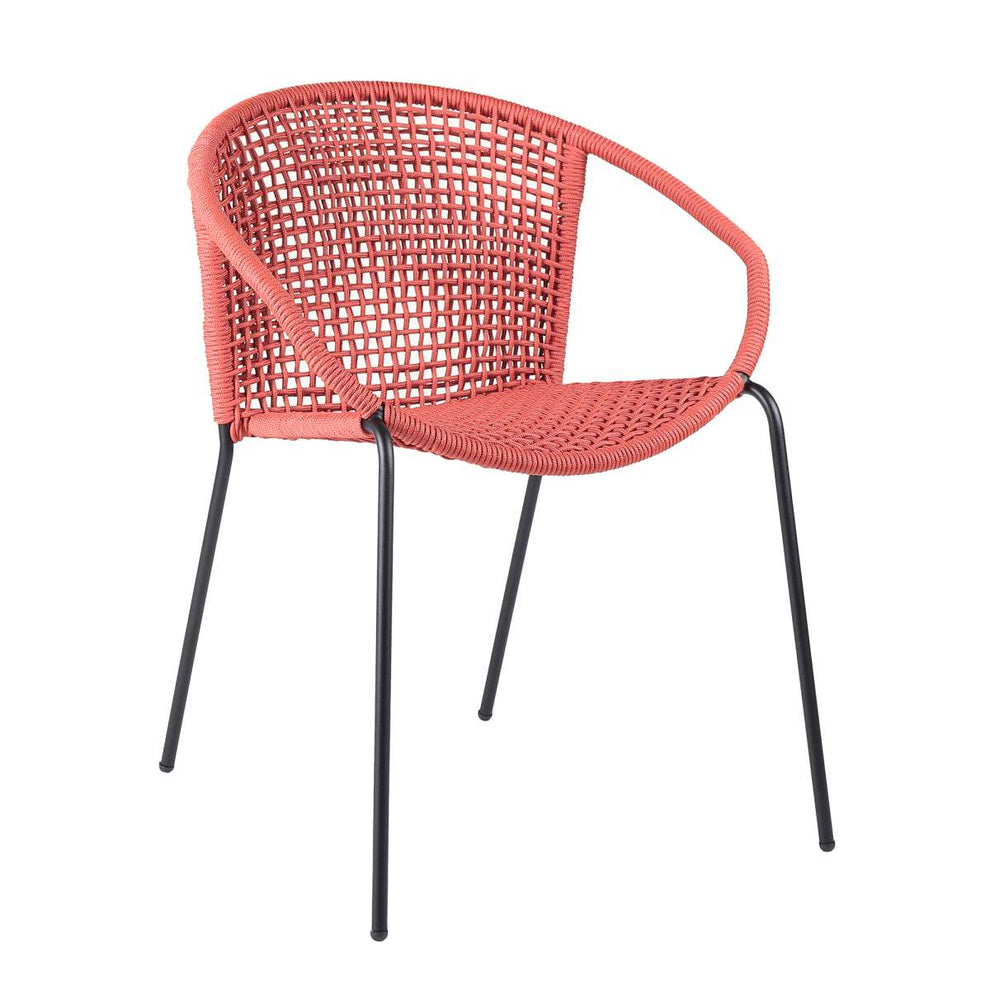 Snack Indoor Outdoor Stackable Steel Dining Chair with Black Rope - Set of 2 By Armen Living | Outdoor Chairs |  Modishstore  - 14