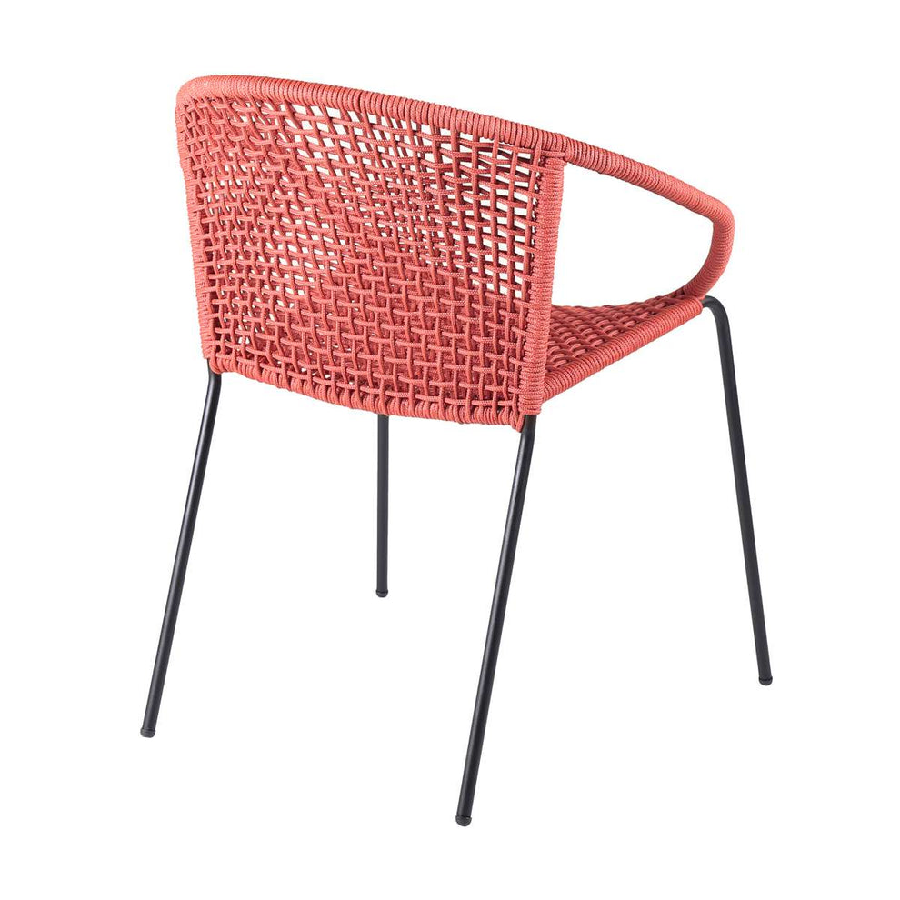 Snack Indoor Outdoor Stackable Steel Dining Chair with Black Rope - Set of 2 By Armen Living | Outdoor Chairs |  Modishstore  - 15