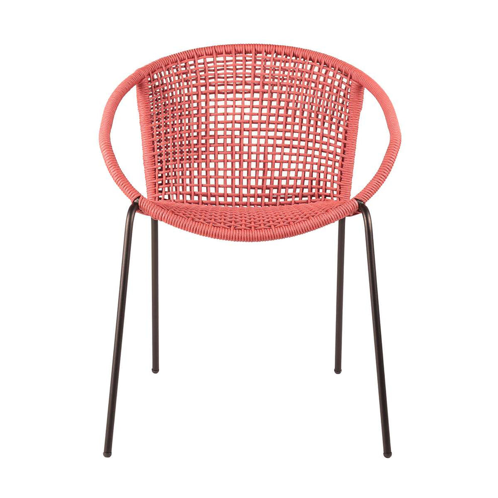 Snack Indoor Outdoor Stackable Steel Dining Chair with Black Rope - Set of 2 By Armen Living | Outdoor Chairs |  Modishstore  - 16