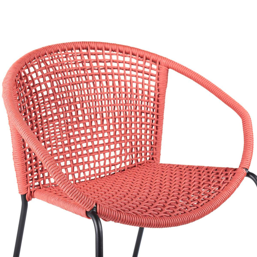 Snack Indoor Outdoor Stackable Steel Dining Chair with Black Rope - Set of 2 By Armen Living | Outdoor Chairs |  Modishstore  - 11