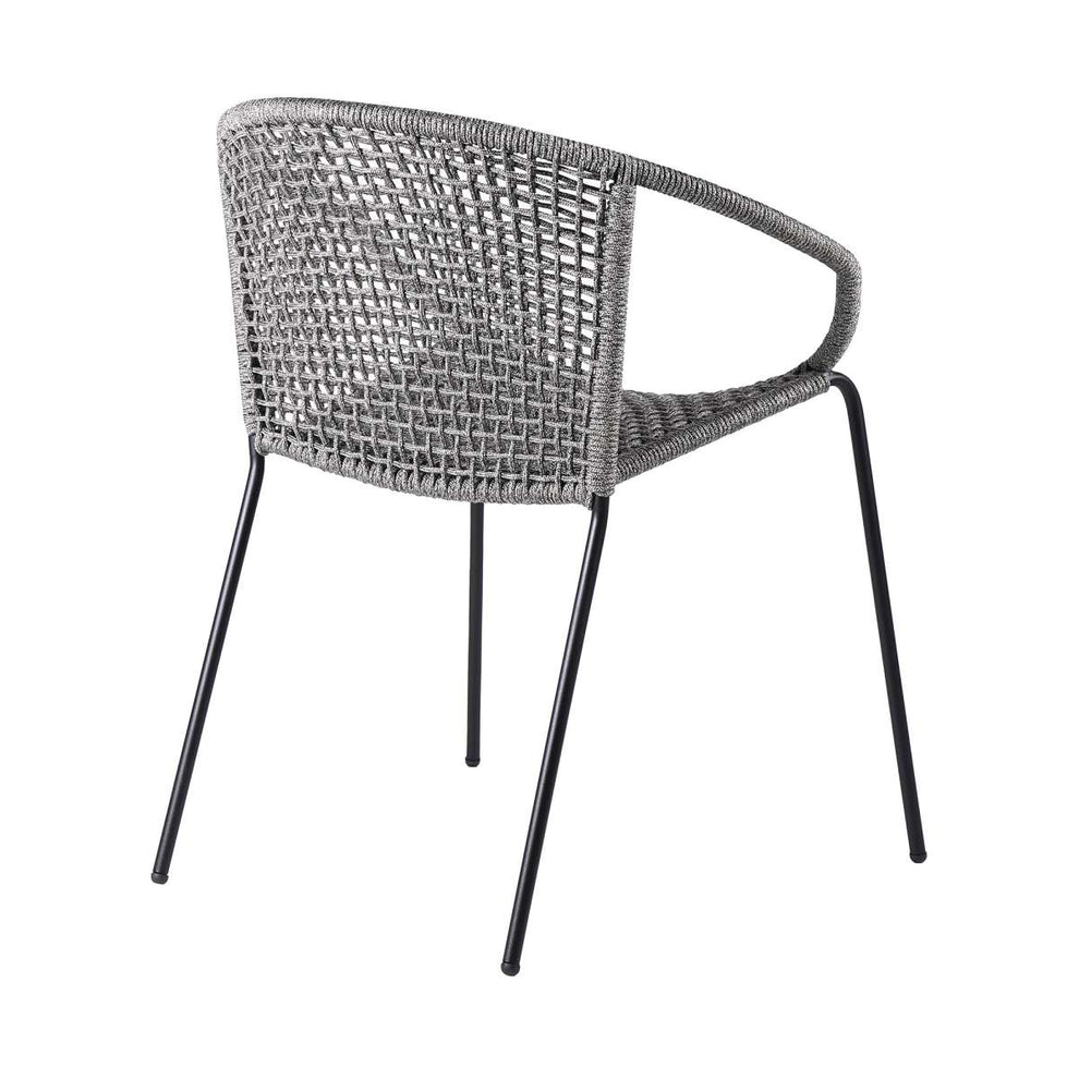Snack Indoor Outdoor Stackable Steel Dining Chair with Black Rope - Set of 2 By Armen Living | Outdoor Chairs |  Modishstore  - 22