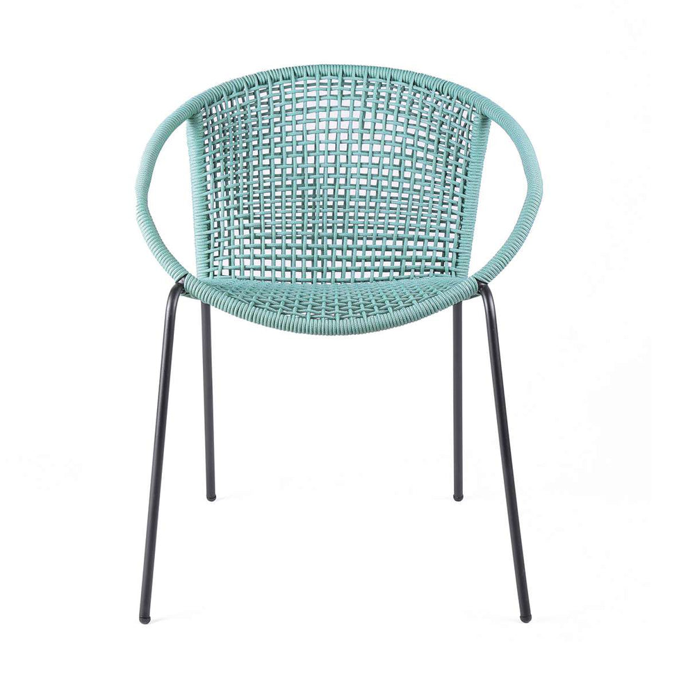 Snack Indoor Outdoor Stackable Steel Dining Chair with Black Rope - Set of 2 By Armen Living | Outdoor Chairs |  Modishstore  - 29
