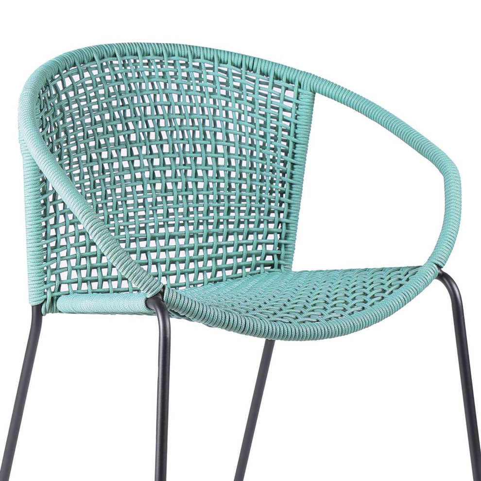 Snack Indoor Outdoor Stackable Steel Dining Chair with Black Rope - Set of 2 By Armen Living | Outdoor Chairs |  Modishstore  - 30