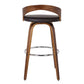 Sonia 26" Counter Height Swivel Brown Faux Leather and Walnut Wood Bar Stool By Armen Living | Bar Stools | Modishstore - 2