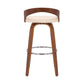 Sonia 26" Counter Height Swivel Cream Faux Leather and Walnut Wood Bar Stool By Armen Living | Bar Stools | Modishstore - 4