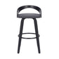 Sonia 26" Counter Height Swivel Grey Faux Leather and Black Wood Bar Stool By Armen Living | Bar Stools | Modishstore - 2