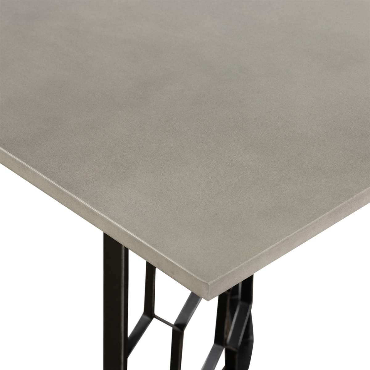 Solange Concrete and Black Metal Rectangular Dining Table By Armen Living | Dining Tables | Modishstore - 4