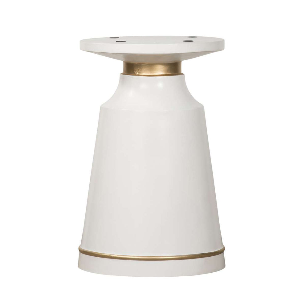 Pinni White Concrete Round Dining Table with Bronze Painted Accent By Armen Living | Dining Tables |  Modishstore  - 4