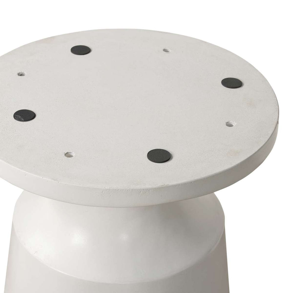 Pinni White Concrete Round Dining Table with Bronze Painted Accent By Armen Living | Dining Tables |  Modishstore  - 8