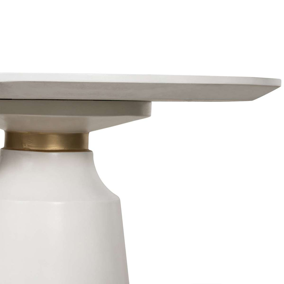 Pinni White Concrete Round Dining Table with Bronze Painted Accent By Armen Living | Dining Tables |  Modishstore  - 3