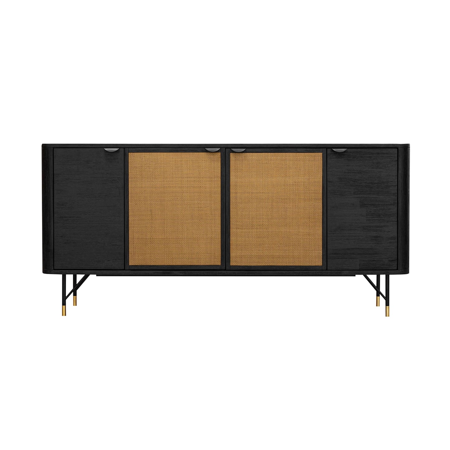 Saratoga Sideboard Buffet in Black Acacia with Rattan By Armen Living | Sideboards | Modishstore - 2