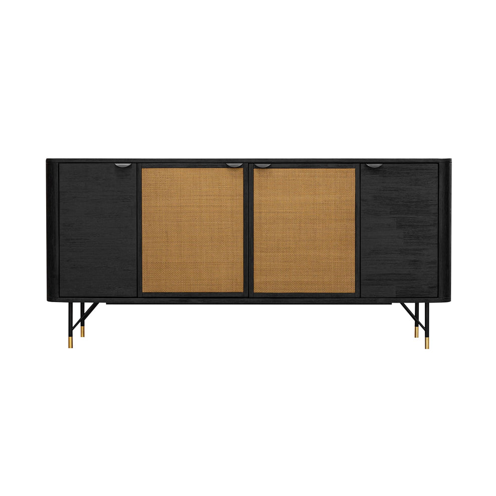 Saratoga Sideboard Buffet in Black Acacia with Rattan By Armen Living | Sideboards | Modishstore - 2