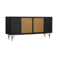 Saratoga Sideboard Buffet in Black Acacia with Rattan By Armen Living | Sideboards | Modishstore - 3