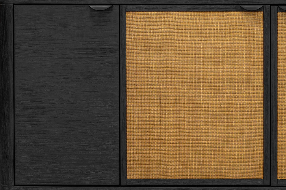 Saratoga Sideboard Buffet in Black Acacia with Rattan By Armen Living | Sideboards | Modishstore - 5