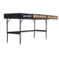 Saratoga 2 Drawer Desk in Black Acacia with Rattan By Armen Living | Desks | Modishstore - 4