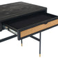 Saratoga 2 Drawer Desk in Black Acacia with Rattan By Armen Living | Desks | Modishstore - 5