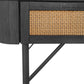 Saratoga 2 Drawer Desk in Black Acacia with Rattan By Armen Living | Desks | Modishstore - 6