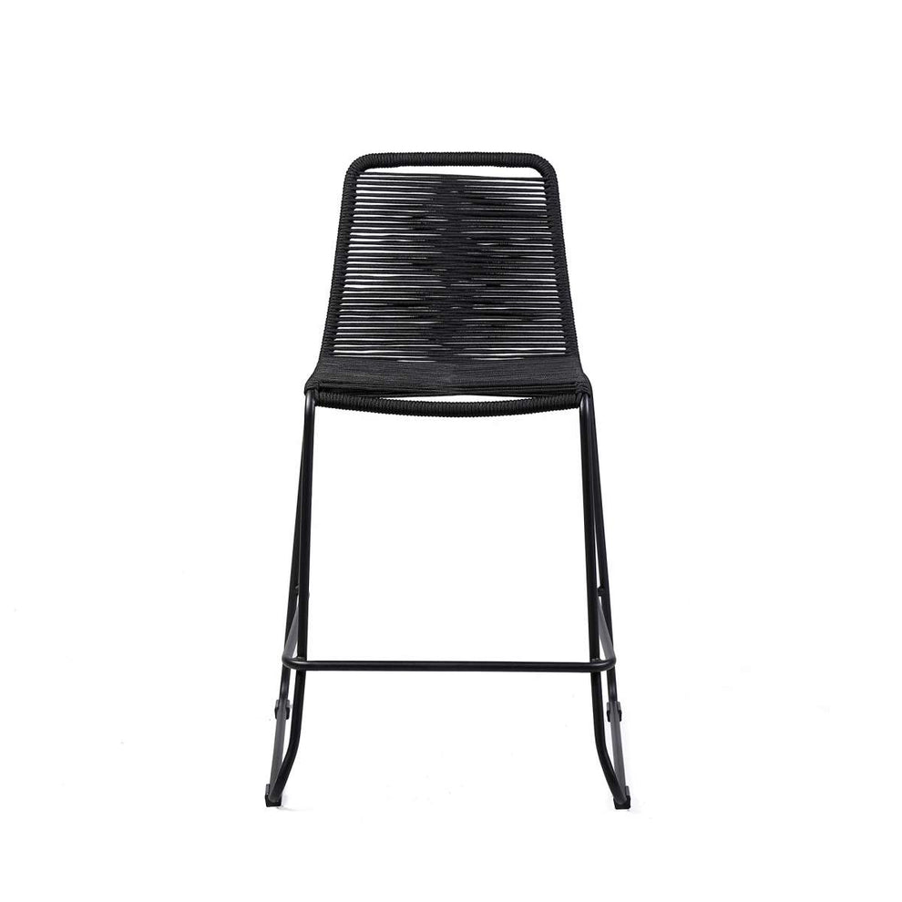 Shasta 30" Outdoor Metal and Black Rope Stackable Barstool By Armen Living | Bar Stools |  Modishstore  - 3