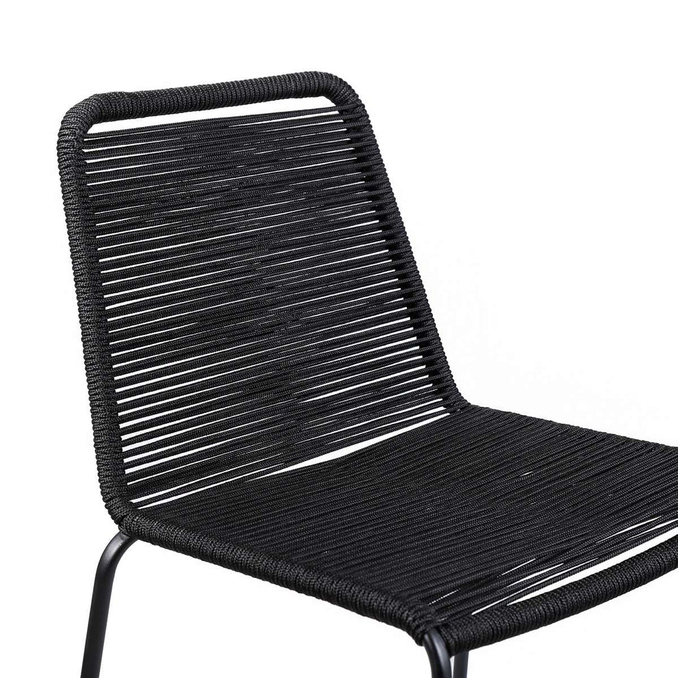 Shasta 30" Outdoor Metal and Black Rope Stackable Barstool By Armen Living | Bar Stools |  Modishstore  - 5