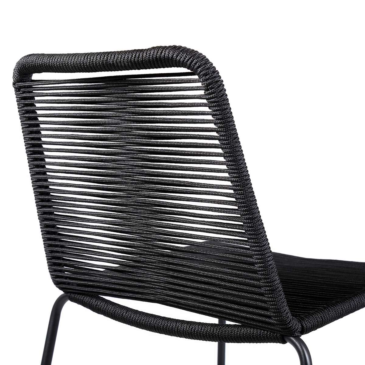 Shasta 30" Outdoor Metal and Black Rope Stackable Barstool By Armen Living | Bar Stools |  Modishstore  - 6