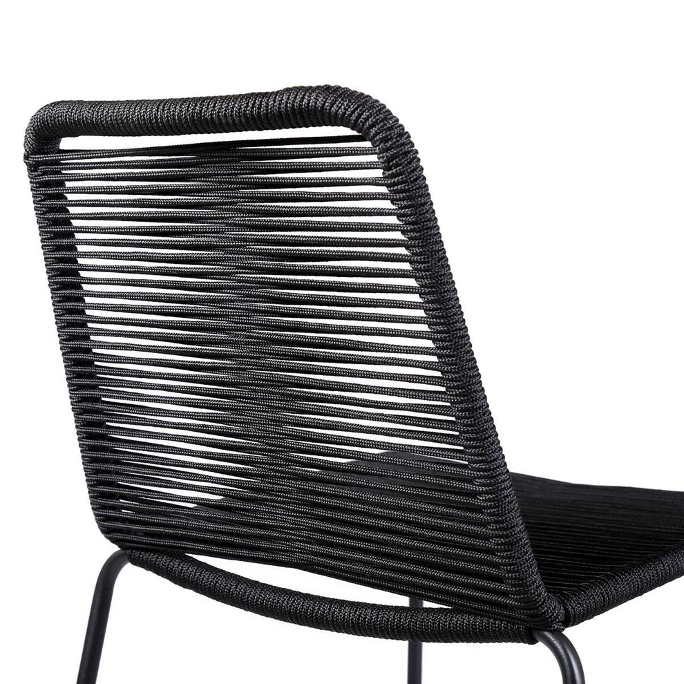 Shasta 30" Outdoor Metal and Black Rope Stackable Barstool By Armen Living | Bar Stools |  Modishstore  - 6