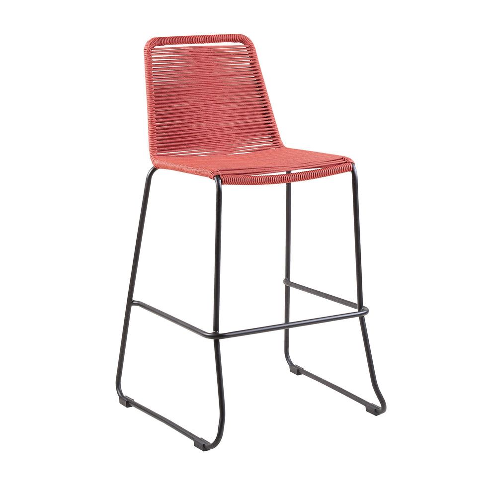 Shasta 30" and 26" Outdoor Metal and Rope Stackable Barstool By Armen Living | Bar Stools | Modishstore - 2