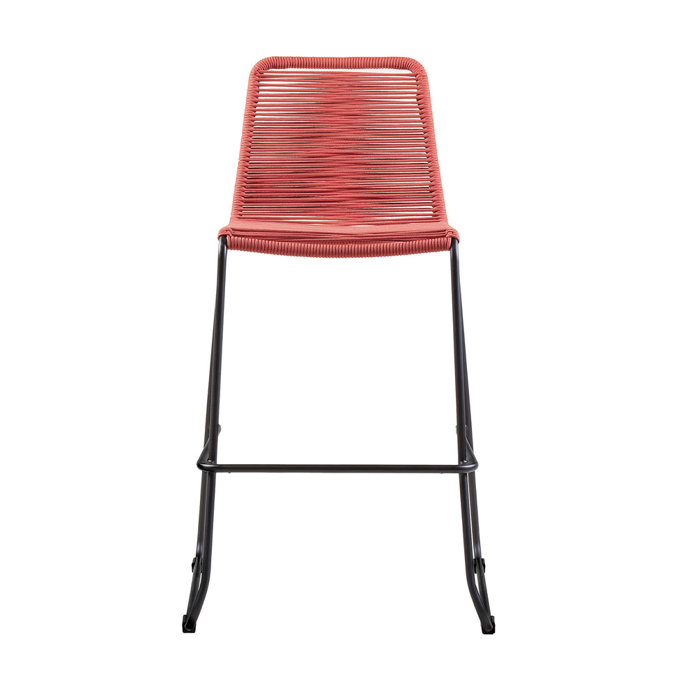 Shasta 30" and 26" Outdoor Metal and Rope Stackable Barstool By Armen Living | Bar Stools | Modishstore - 3