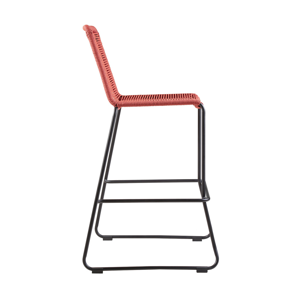 Shasta 30" and 26" Outdoor Metal and Rope Stackable Barstool By Armen Living | Bar Stools | Modishstore - 4