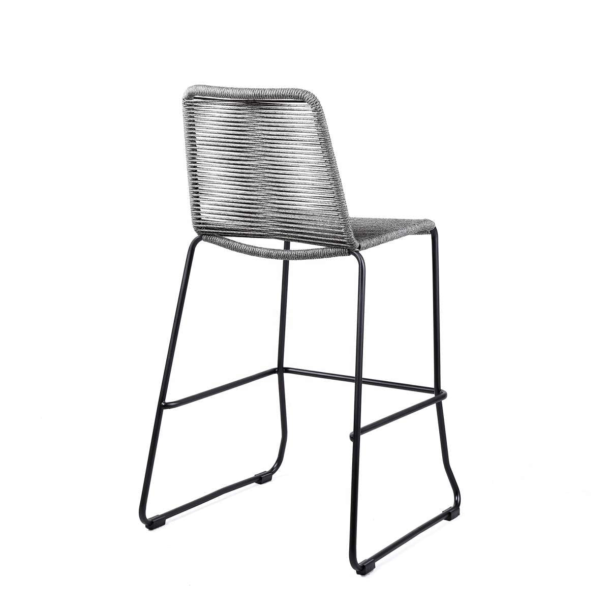Shasta 26" Outdoor Metal and Black Rope Stackable Counter Stool By Armen Living | Counter Stools |  Modishstore  - 12