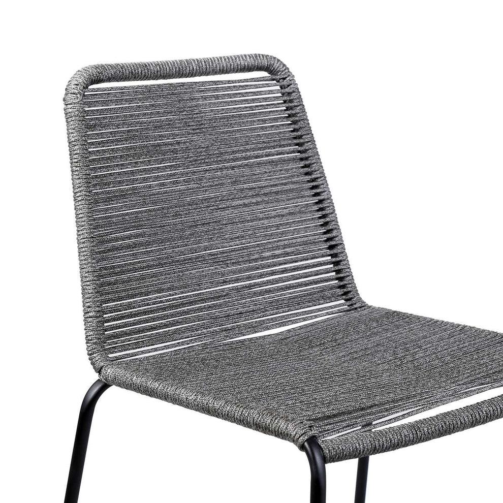 Shasta 30" Outdoor Metal and Black Rope Stackable Barstool By Armen Living | Bar Stools |  Modishstore  - 11