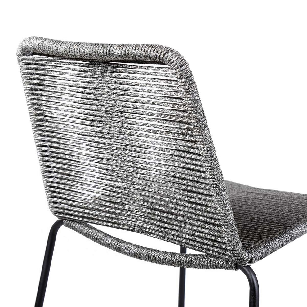Shasta 30" Outdoor Metal and Black Rope Stackable Barstool By Armen Living | Bar Stools |  Modishstore  - 12