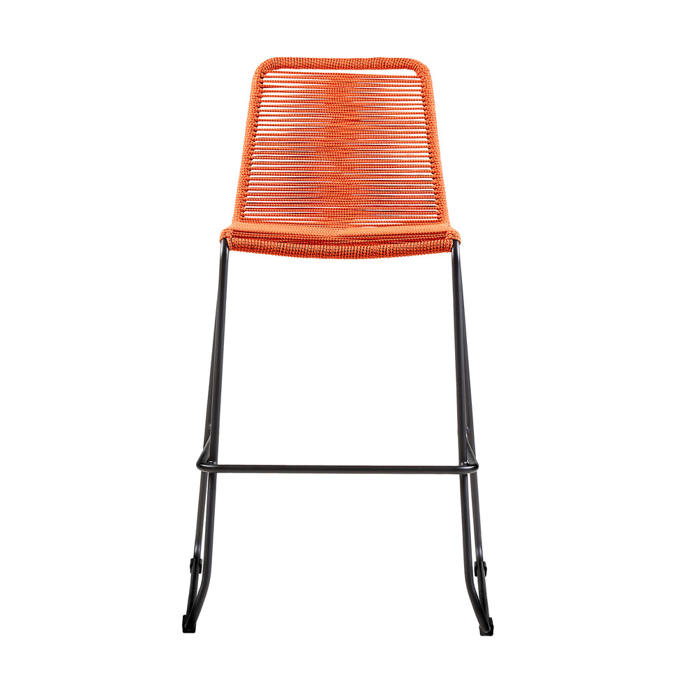 Shasta 30" and 26" Outdoor Metal and Rope Stackable Barstool By Armen Living | Bar Stools | Modishstore - 3