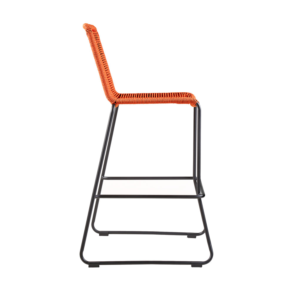 Shasta 30" and 26" Outdoor Metal and Rope Stackable Barstool By Armen Living | Bar Stools | Modishstore - 4