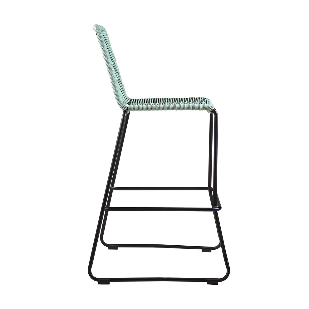 Shasta 30" and 26" Outdoor Metal and Rope Stackable Barstool By Armen Living | Bar Stools | Modishstore - 4